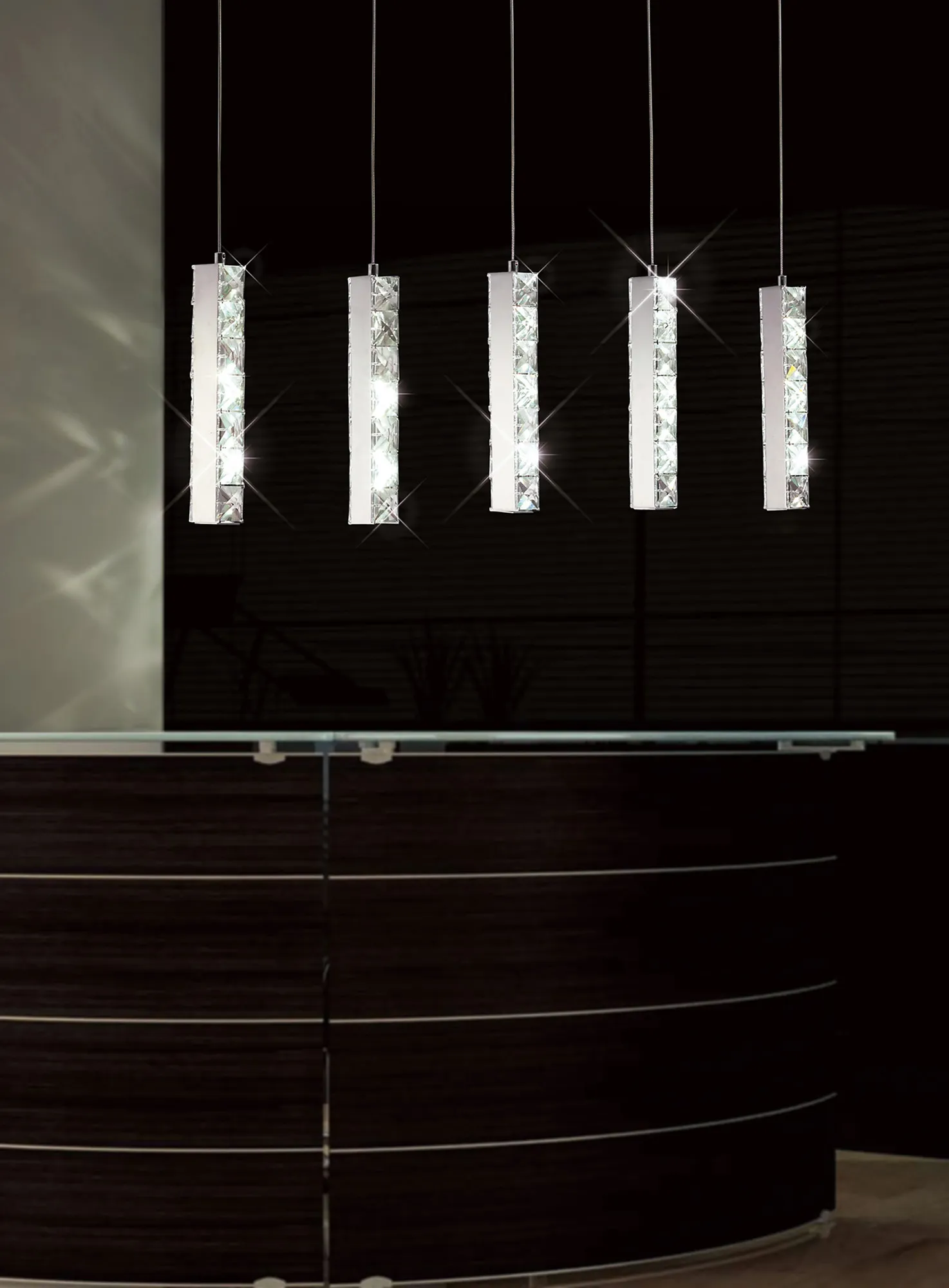 Galaxy Crystal Ceiling Lights Diyas Linear Crystal Fittings